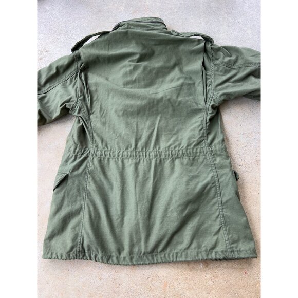 Vintage U.S. Military Cold Weather Field Jacket OD107 S Cotton Blend B4 - Picture 7 of 7